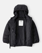 Toddler Hooded Puffer Jacket - Black, image 2 of 4 slides
