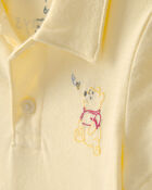 Baby Boy Disney&copy; Winnie the Pooh Embroidered Polo Bodysuit with Back Art - Yellow, image 2 of 5 slides