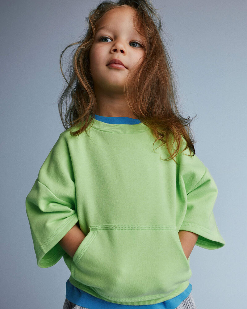 Toddler Breezy Top with Pocket - Lime Green, image 1 of 4 slides