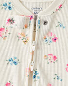 Baby Girl Floral Cotton Long-Sleeve Snug Fit 1-Piece pyjamas - White, image 2 of 4 slides