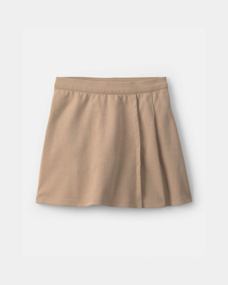 Girls Ponte Uniform Skort - Khaki, image 1 of 8 slides
