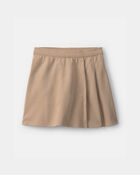 Girls Ponte Uniform Skort - Khaki, image 1 of 8 slides