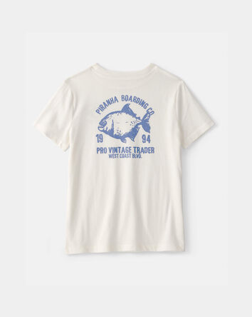 Boys Piranha Graphic Tee - Ivory, 