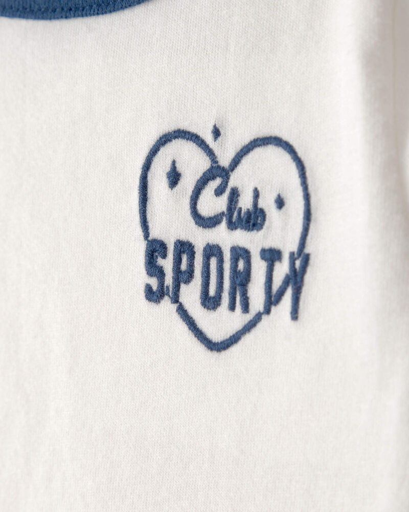 Baby Girl 'Club Sporty' Top - Ivory, image 2 of 4 slides