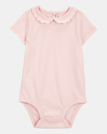 B&eacute;b&eacute; Cache-couche &agrave; manches courtes &agrave; encolure festonn&eacute;e - Rose, 