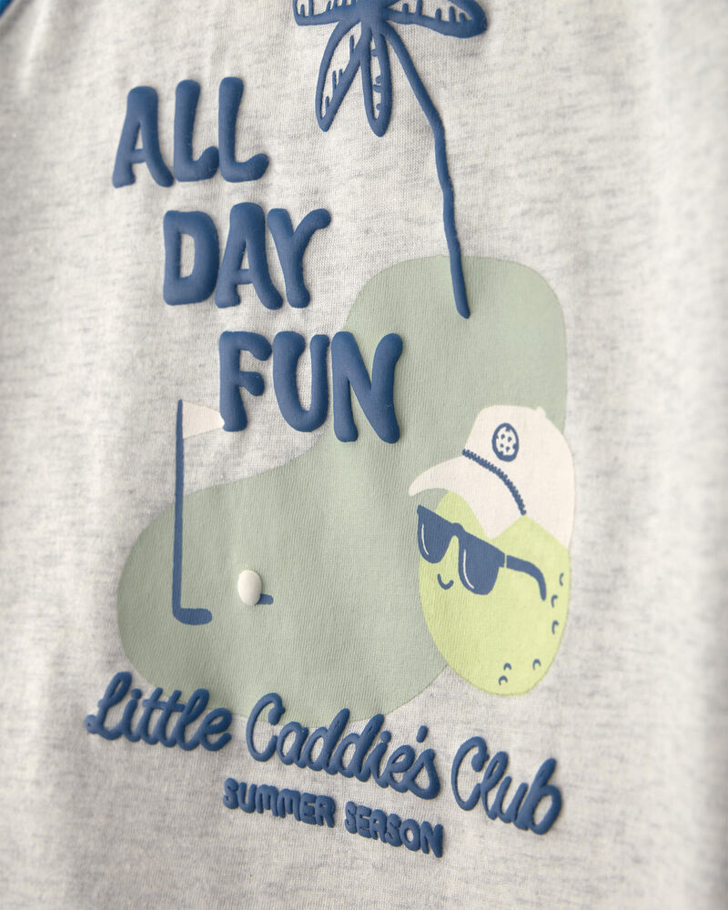 Tout-petit gar&ccedil;on - Ensemble 2 pi&egrave;ces short et haut &agrave; motif de golf &laquo;All Day Fun&raquo; - Gris/Bleu, image 3 sur 4 diapositives