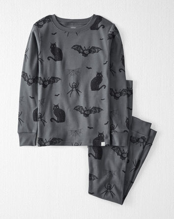 Kids 2-Piece Organic Cotton Pajamas in Spooky Creatures, 