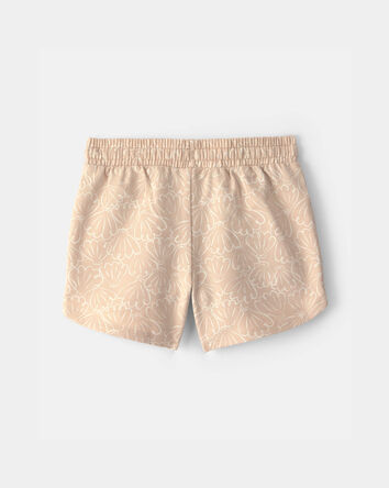 Girls Shell French Terry Shorts - Tan, 