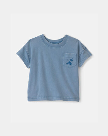 B&eacute;b&eacute; gar&ccedil;on - T-shirt &agrave; imprim&eacute; d&rsquo;&icirc;le tropicale sur la poche - Bleu, 