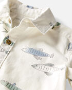 Toddler 2-Piece Fish-Print Set Made with Organic Cotton, image 5 of 6 slides