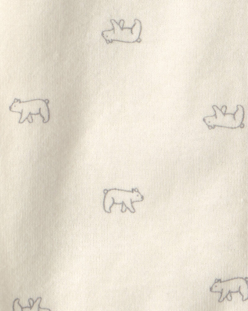 Baby Bear Long-Sleeve Sleeper Gown - Cream, image 4 of 5 slides