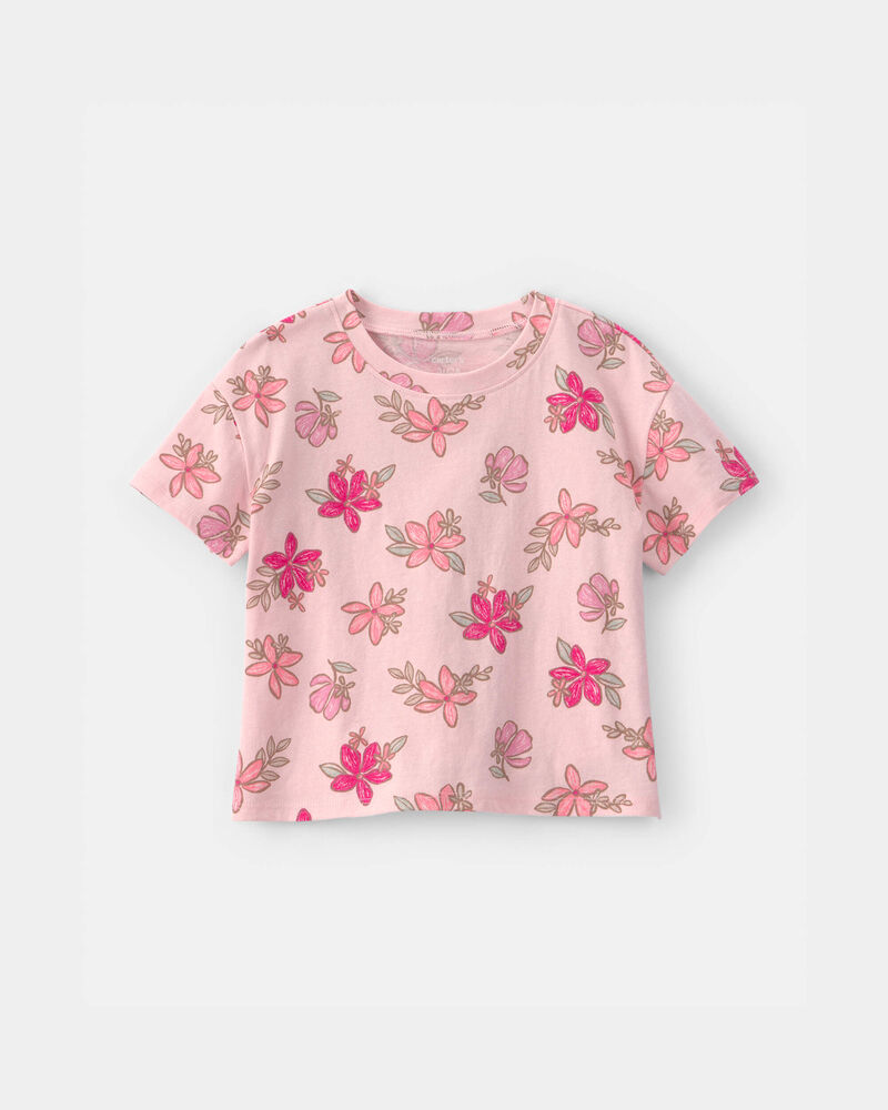 Toddler Girl Tropical Floral Tee - Pink, image 1 of 3 slides
