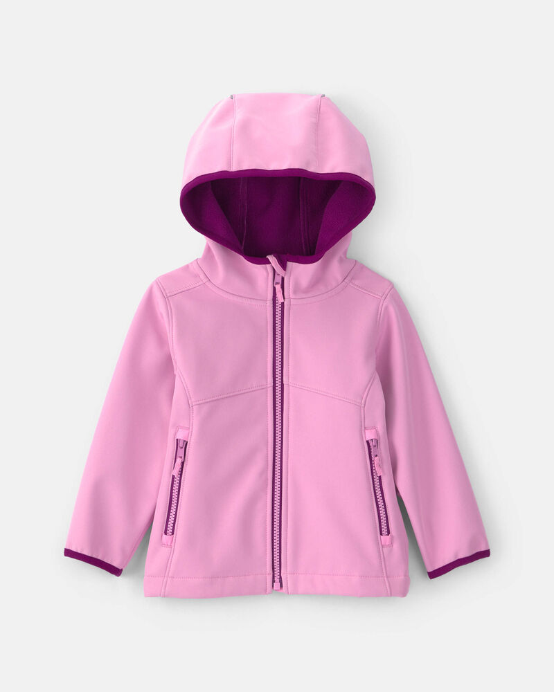Toddler Girl Quilted Mid Weight Jacket- Pink, image 1 of 4 slides