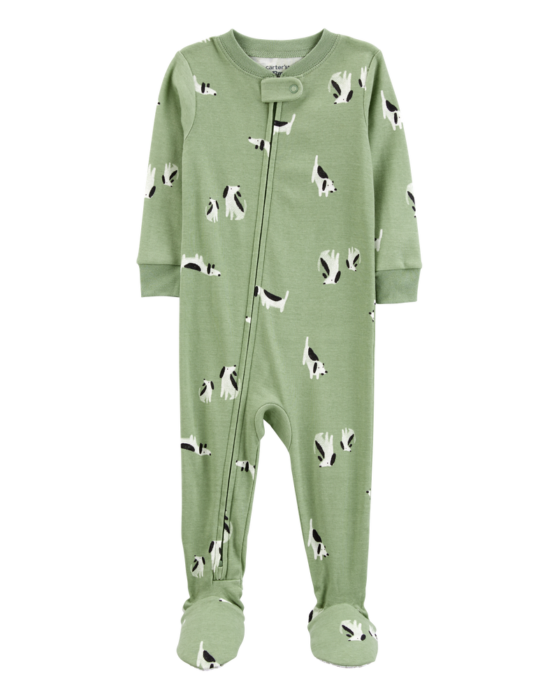 Baby 1-Piece Dog 100% Snug Fit Cotton Footie Pyjamas, image 1 of 4 slides