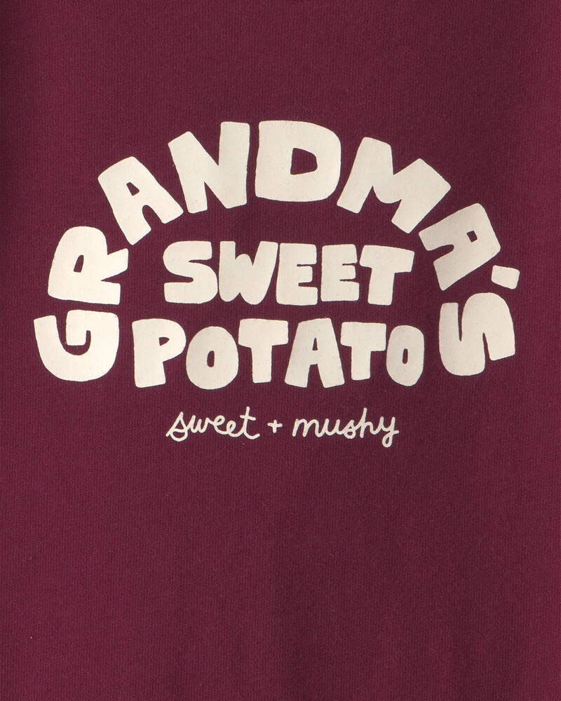 Baby 'Grandma's Sweet Potato' Long-Sleeve Graphic Bodysuit - Maroon, image 2 of 3 slides