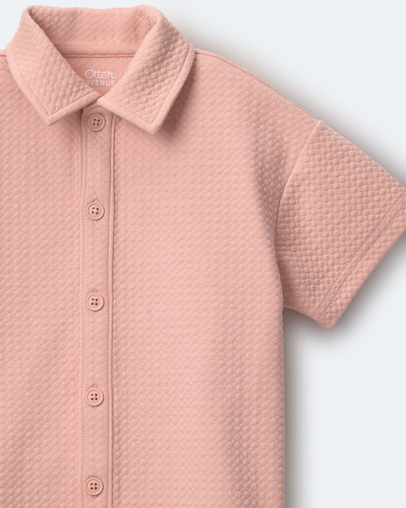 Tout-petit gar&ccedil;on - Chemise boutonn&eacute;e &agrave; manches courtes - P&ecirc;che, image 5 sur 5 diapositives