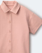 Tout-petit gar&ccedil;on - Chemise boutonn&eacute;e &agrave; manches courtes - P&ecirc;che, image 5 sur 5 diapositives
