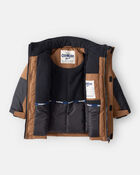 Toddler Boy  Parka Hooded Winter Jacket  - Brown, image 2 of 3 slides