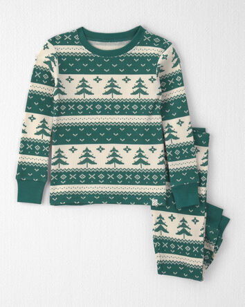 Toddler 2-Piece Fair Isle Waffle Knit Pyjamas Made with Organic Cotton, 