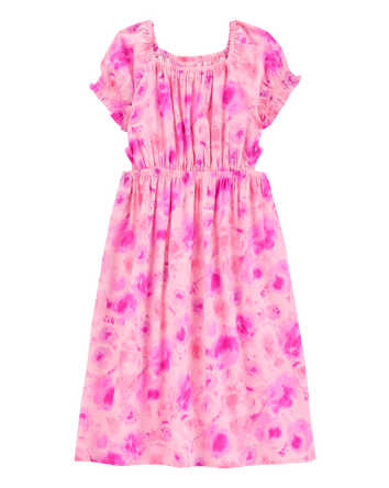 Kid Cloud-Dye Linen Look-alike Maxi Dress- Pink, 