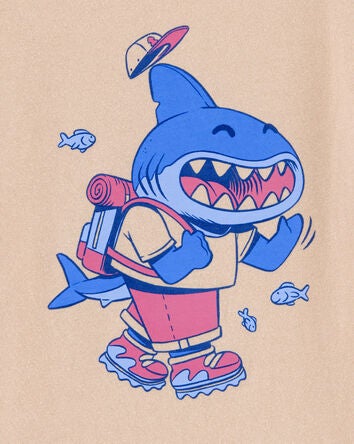 Toddler Dune Shark Short-Sleeve Graphic Tee - Khaki, 