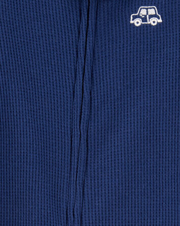 Baby Car Waffle Knit Footie 1-Piece Pyjamas - Navy, 