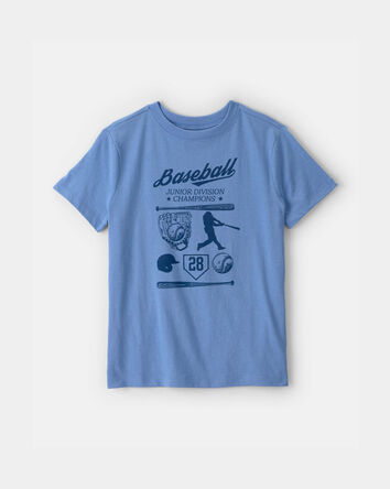 Gar&ccedil;ons - T-shirt &agrave; imprim&eacute; champions de baseball - Bleu, 