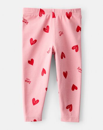B&eacute;b&eacute; fille - Legging extensible &agrave; c&oelig;ur facile &agrave; enfiler &ndash; Rose, 