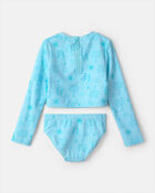 Girls 2-Piece Bluey&trade; Rashguard Swimsuit Set - Blue, image 2 of 4 slides