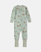 B&eacute;b&eacute; gar&ccedil;on - Pyjama ajust&eacute; 1 pi&egrave;ce PurelySoft &agrave; d&rsquo;animaux - Vert, image 5 sur 7 diapositives