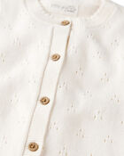 Baby Organic Cotton Sweater Knit Pointelle Jumpsuit, image 2 of 5 slides