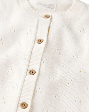 Baby Organic Cotton Sweater Knit Pointelle Jumpsuit, 