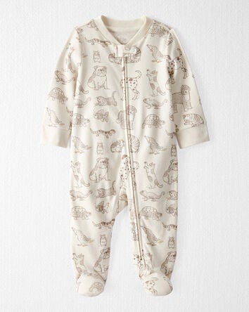 Baby Organic Cotton Animal-Print Sleeper, 