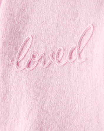 Toddler Girl Embroidered Loved Long-Sleeve Sweater - Pink, 