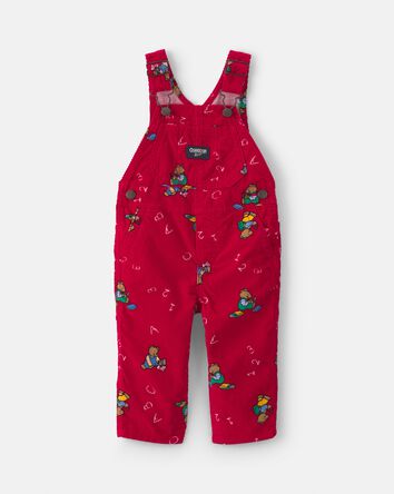Baby Bear Corduroy Overalls - Red, 