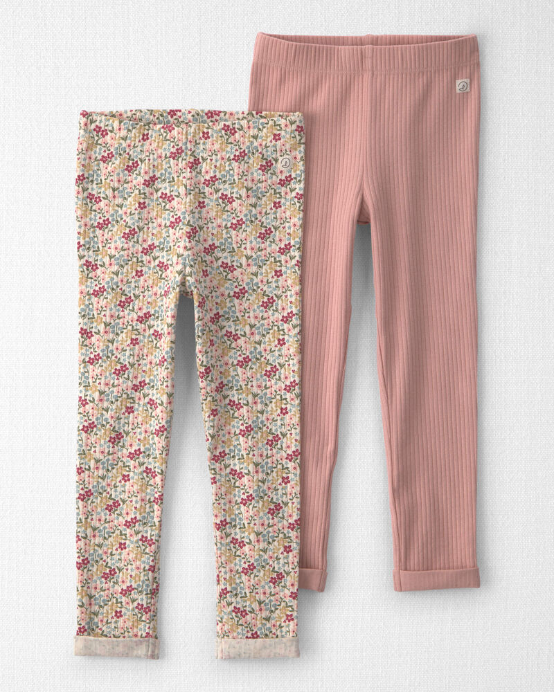 Toddler Girl 2-Pack Organic Cotton Leggings, image 1 of 6 slides