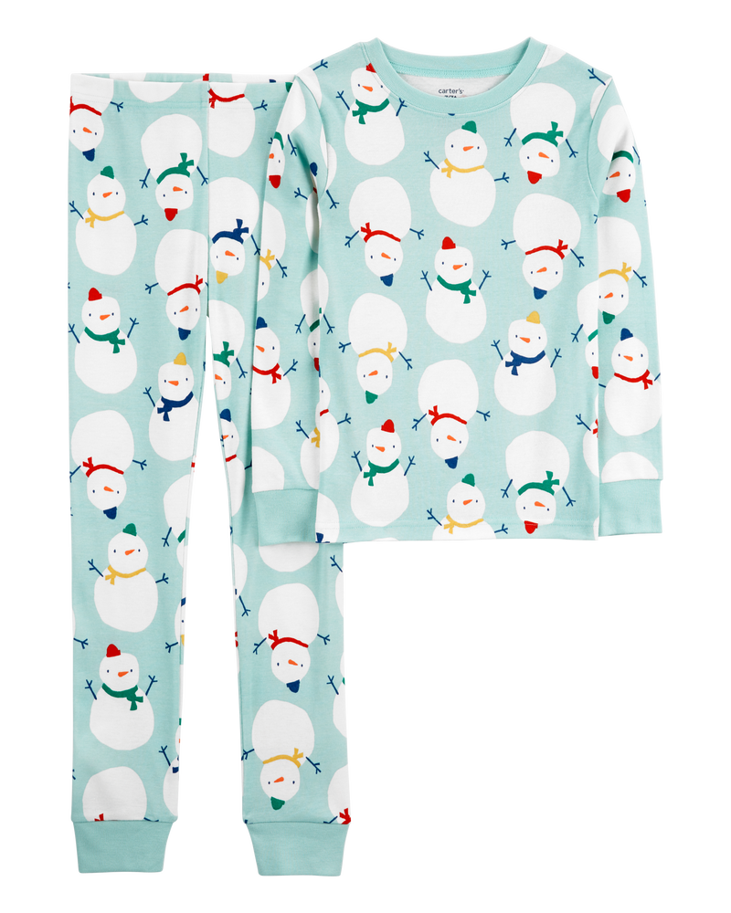 Kid 2-Piece Christmas Snowman 100% Snug Fit Cotton Pyjamas, image 1 of 3 slides