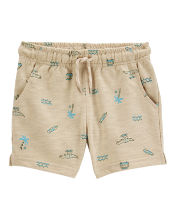 Baby Print Knit Shorts - Khaki, 