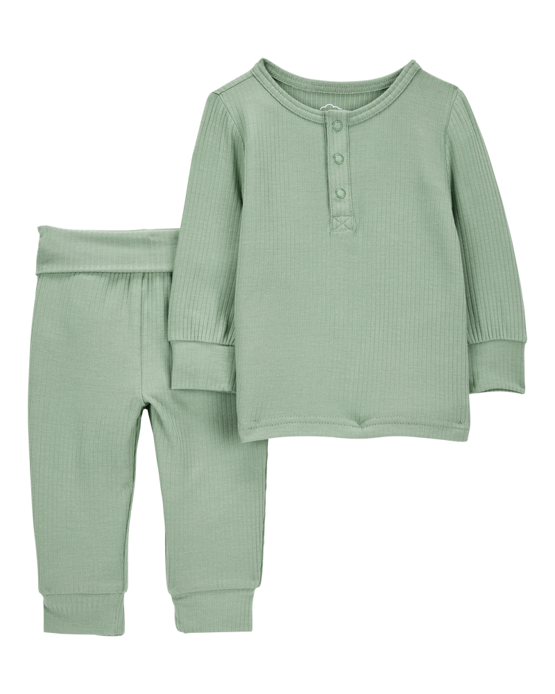 Baby 2-Piece PurelySoft Outfit Set - Green, image 1 of 4 slides