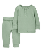 Baby 2-Piece PurelySoft Outfit Set - Green, image 1 of 4 slides
