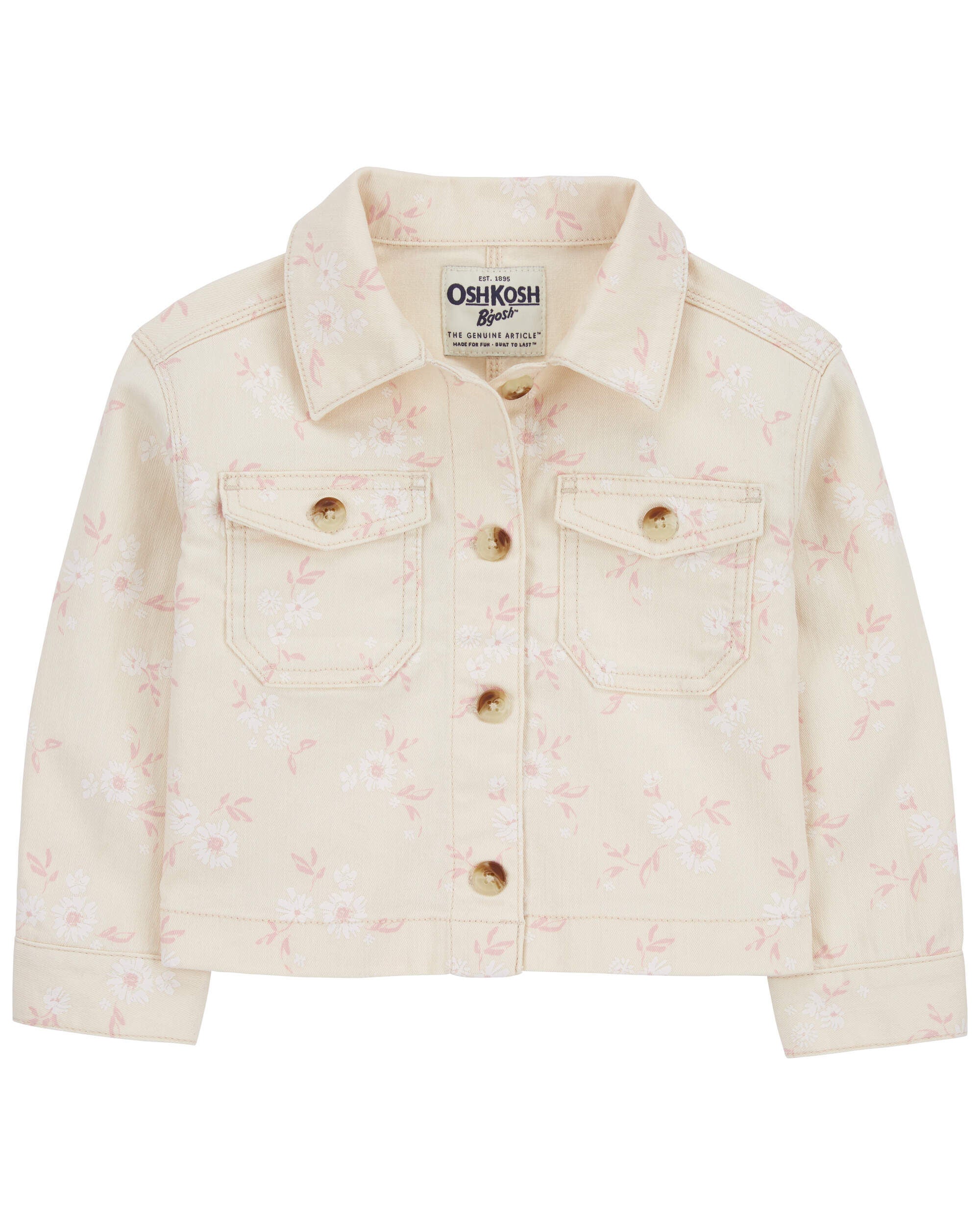 Toddler Floral Print Denim Jacket