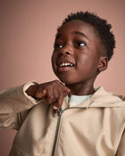 Toddler Boy Zip-Up Hooded Jacket with Pockets - Khaki, image 4 of 6 slides