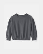 Toddler Girl 'Ready Set Play' French Terry Pullover Sweatshirt - Grey, image 1 of 4 slides