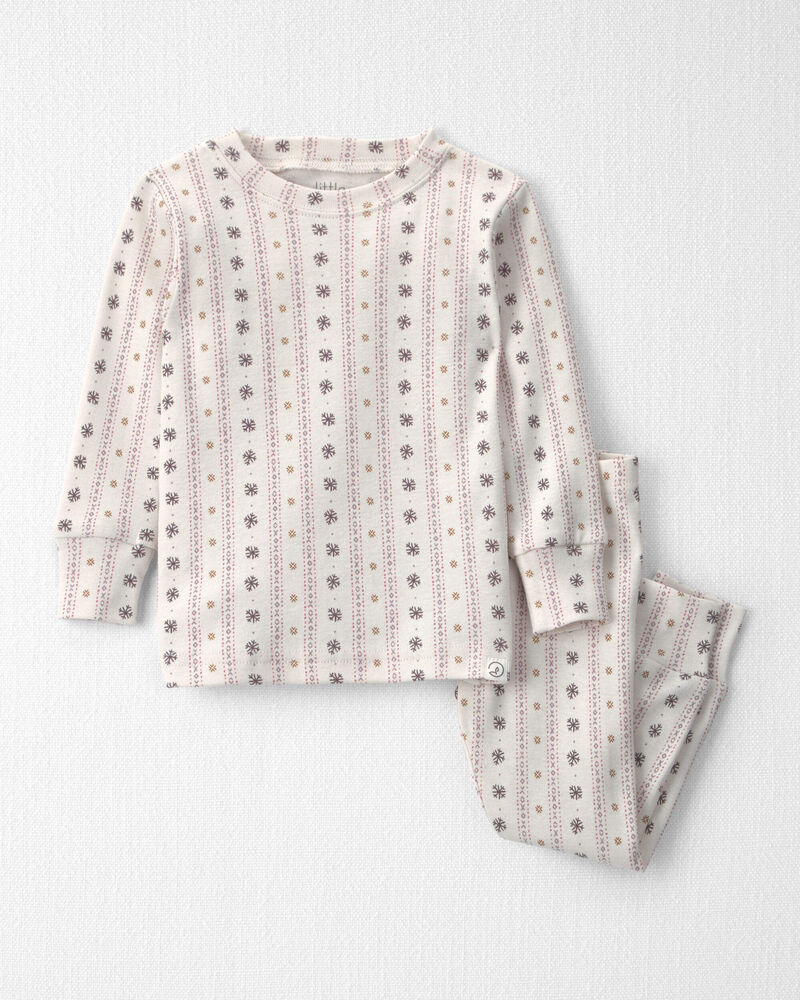 B&eacute;b&eacute; fille - Pyjama 2 pi&egrave;ces en coton biologique &agrave; motif ajour&eacute;, image 1 sur 3 diapositives