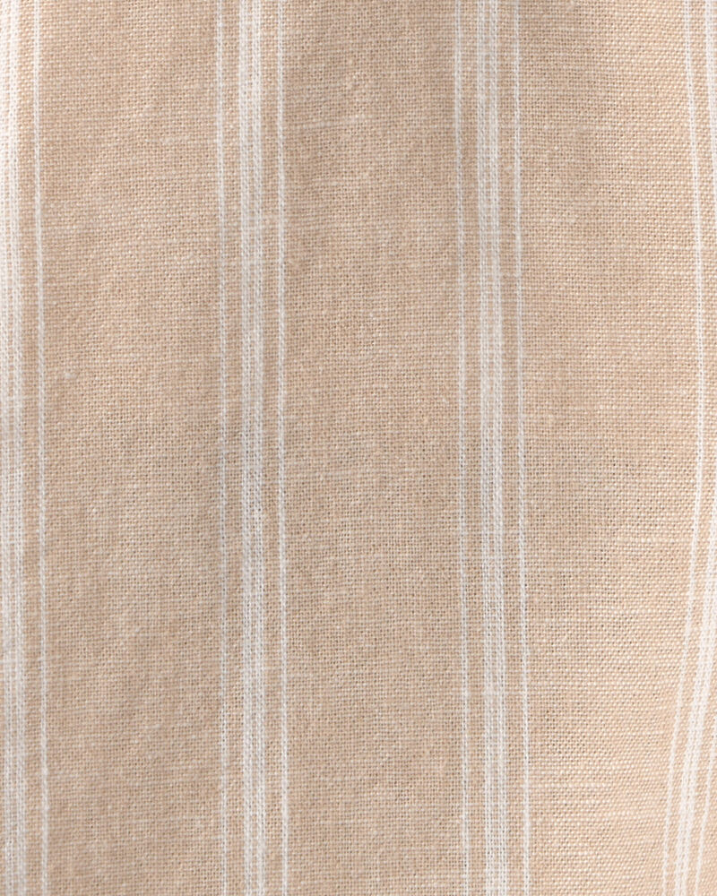 Baby 2-Piece Stripe Overall Set - Khaki, image 4 of 6 slides