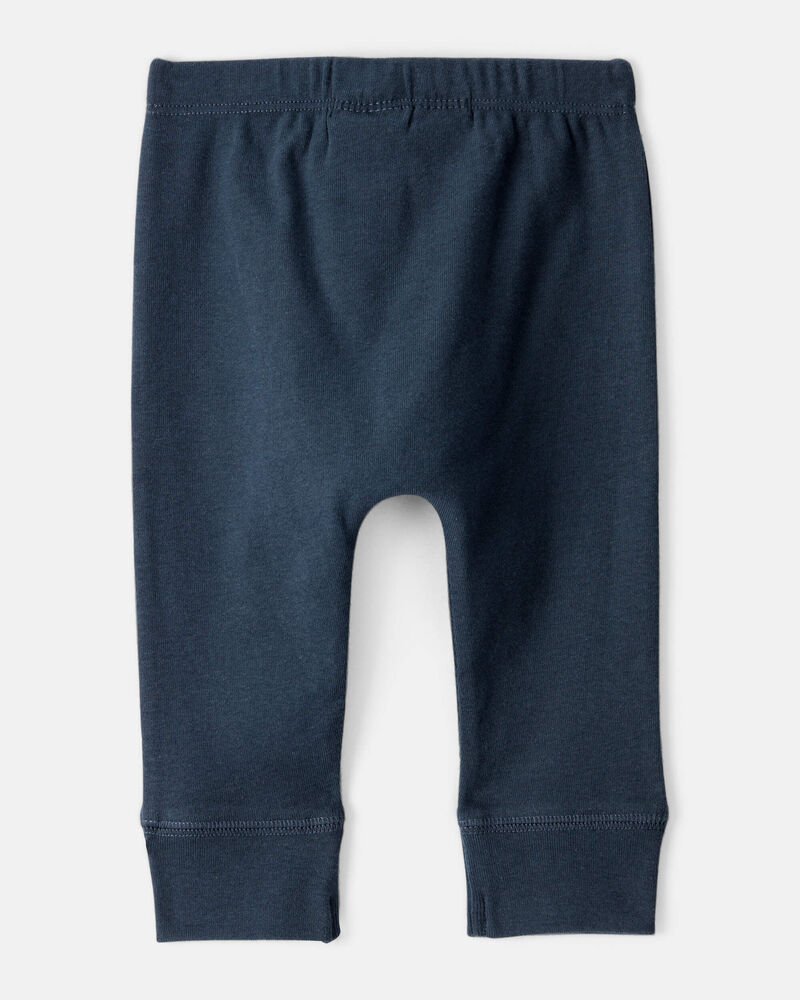 B&eacute;b&eacute; gar&ccedil;on - Emballage de 2 pantalons en coton &agrave; 100&nbsp;% &agrave; enfiler - Vert/bleu marine, image 2 sur 4 diapositives