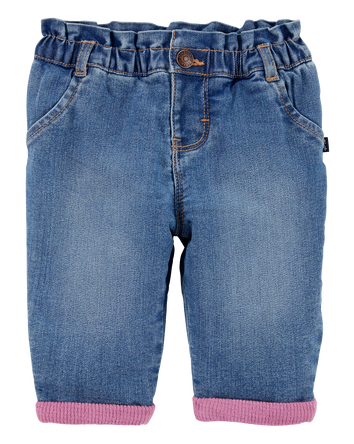 Baby Thermal Lined Jean Pants - Blue, 