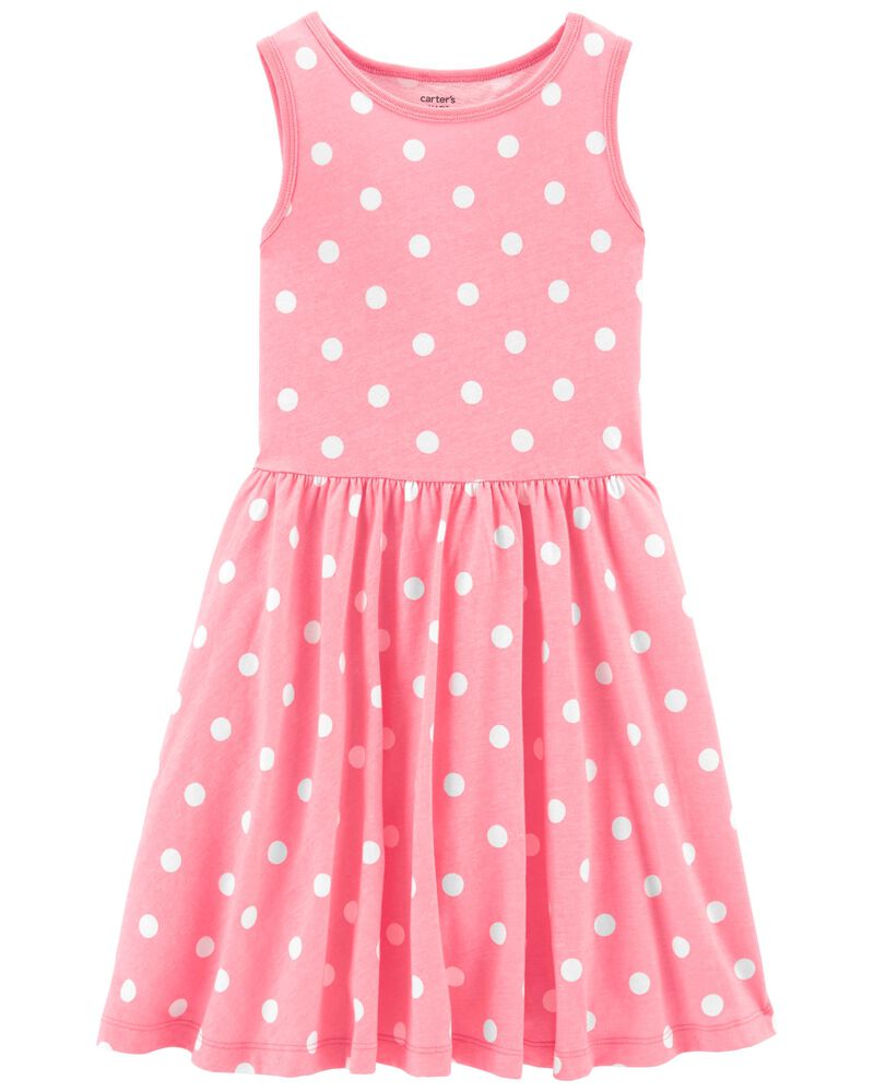 Kid Polka Dot Jersey Dress, image 1 of 4 slides