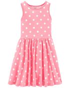 Kid Polka Dot Jersey Dress, image 1 of 4 slides