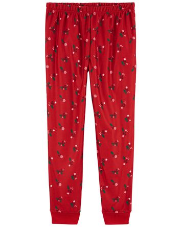 Pantalon de pyjama en molleton à motif de gui, 